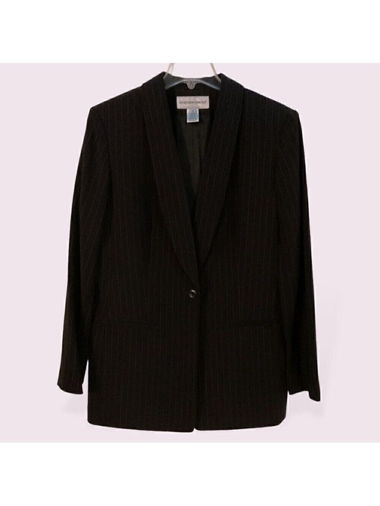 Jones New York Jackets & Blazers - Jones New York Women Black Pinstripe Suit Jacket Pants Set Size 10